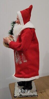 Santa Candy Container Red Robe With Feather Tree