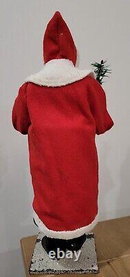 Santa Candy Container Red Robe With Feather Tree