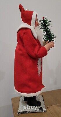 Santa Candy Container Red Robe With Feather Tree