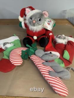 Santa Christmas Santa Mouse JCP 4 Piece Set Stockings Vintage