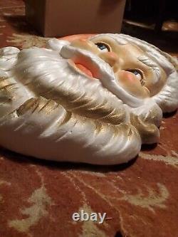 Santa Claus Head Face Styrofoam Vintage 29 Molded 3D Christmas Decoration HUGE