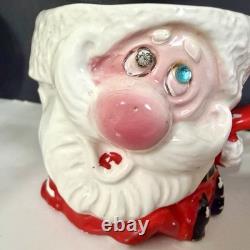 Santa Claus Winking Christmas Mug Japan Lot 3 Lego Kreiss Psycho Drunk Vtg READ