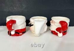 Santa Claus Winking Christmas Mug Japan Lot 3 Lego Kreiss Psycho Drunk Vtg READ
