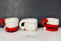 Santa Claus Winking Christmas Mug Japan Lot 3 Lego Kreiss Psycho Drunk Vtg READ