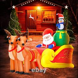 Santa En Trineo Inflables 6ft Con LED Decoracion De Navidad Para Exterior Oferta