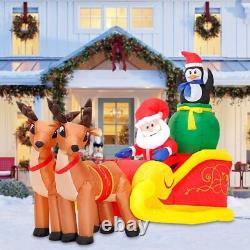 Santa En Trineo Inflables 6ft Con LED Decoracion De Navidad Para Exterior Oferta