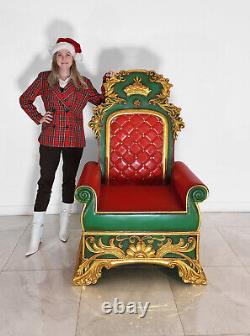 Santa Throne Chair Christmas Decor Red and Green Santa Chair