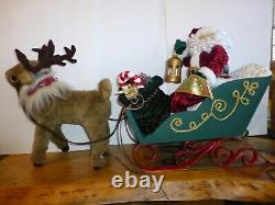 Santa in Sleigh with Reindeer Large Animated Holiday Decor by Holiday Living 24