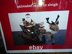 Santa in Sleigh with Reindeer Large Animated Holiday Decor by Holiday Living 24