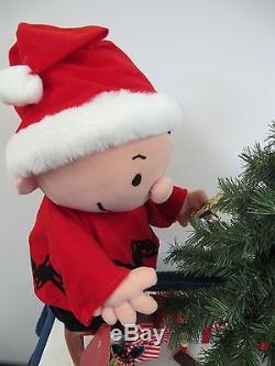 Santa's Best Charlie Brown Snoopy Animated Motion-ette In Box Works Rare