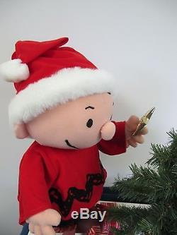 Santa's Best Charlie Brown Snoopy Animated Motion-ette In Box Works Rare