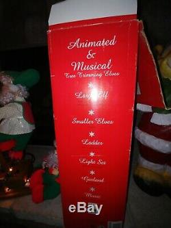 Santa's Best Christmas Elves Trim Tree Animated Moving Ladder Motionette Musical