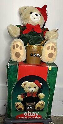 Santa's Best Holiday Animation 90s Vintage Christmas Bear Honey WORKS IN BOX