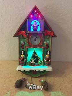 Santa's Tick Tock Till Christmas Cuckoo Animated Musical Clock