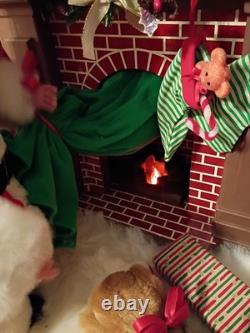 Santas Best Special Delivery Christmas Motionette Fireplace Working 21 X 20 X19