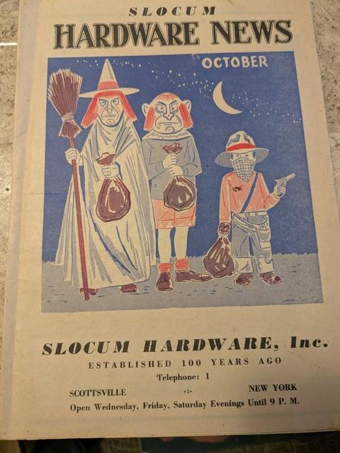Scarce 1930's Advertising Halloween Solcum Hardware News Scottsville Ny