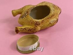 Scarce ANTIQUE 1910 GERMAN MINIATURE CANDY CONTAINER, COOKED THANKSGIVING TURKEY