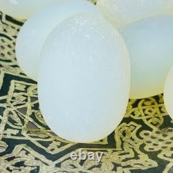 Se Of 9 Hand Made Blown Solid Opaque Opalite Magic Egg Sabino Type Collectible