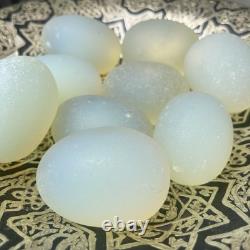 Se Of 9 Hand Made Blown Solid Opaque Opalite Magic Egg Sabino Type Collectible