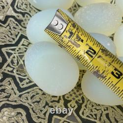 Se Of 9 Hand Made Blown Solid Opaque Opalite Magic Egg Sabino Type Collectible