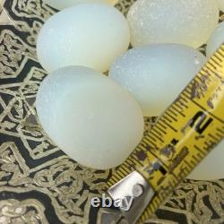 Se Of 9 Hand Made Blown Solid Opaque Opalite Magic Egg Sabino Type Collectible