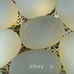 Se Of 9 Hand Made Blown Solid Opaque Opalite Magic Egg Sabino Type Collectible