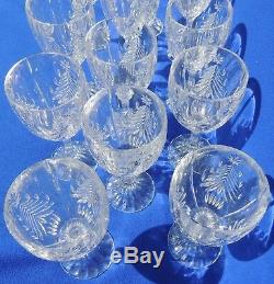 Set 12 Mikasa Chrisrtmas Tree Clear Crystal Water Wine Goblet Glasses Barware