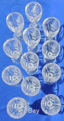 Set 12 Mikasa Chrisrtmas Tree Clear Crystal Water Wine Goblet Glasses Barware