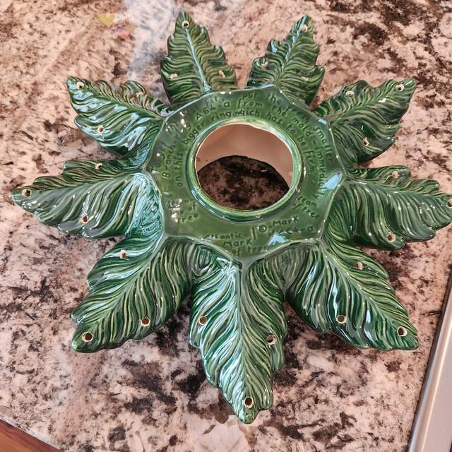 Set Atlantic Mold Ceramic Christmas Tree Base Extender Ring Green 2