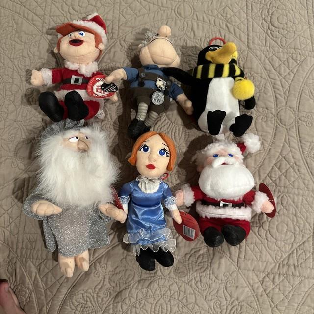 Set Of 6 Santa Claus Is Coming To Town 2003 6in Plush With Tags