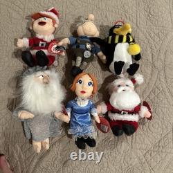 Set Of 6 Santa Claus Is Coming To Town 2003 6in Plush With Tags
