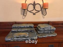 Set Of 8 Display Platforms Carved All-around For Dept 56/lemax Halloween Village