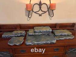 Set Of 8 Display Platforms Carved All-around For Dept 56/lemax Halloween Village
