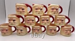 Set of 12 miniature made in Hong Kong Winking Santa plastic mugs Set of 12 miniature made in Hong Kong Winking Santa plastic mugs