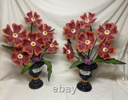 Set of 2 HYDE & EEK! Ghoulish Garden Peeping Poppies Halloween Decor