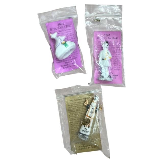 Set Of 3 Haydel's Mardi Gras King Cake Dolls Barkus /superfan /police Officer