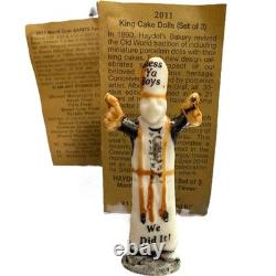 Set of 3 Haydel's Mardi Gras King Cake Dolls Barkus /Superfan /Police officer