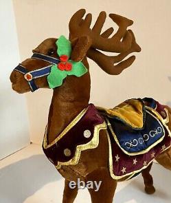 Set of 5 Applause Enchanted Prancers Christmas Reindeer Plush 17 and 9 Vintage