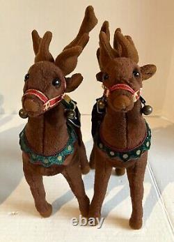 Set of 5 Applause Enchanted Prancers Christmas Reindeer Plush 17 and 9 Vintage