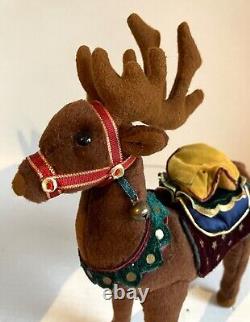 Set of 5 Applause Enchanted Prancers Christmas Reindeer Plush 17 and 9 Vintage