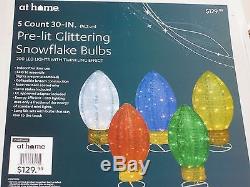 Set of 5 Lighted Twinkling 30 Tall OUTDOOR Collapsible Christmas Ornament Bulbs