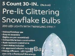 Set of 5 Lighted Twinkling 30 Tall OUTDOOR Collapsible Christmas Ornament Bulbs