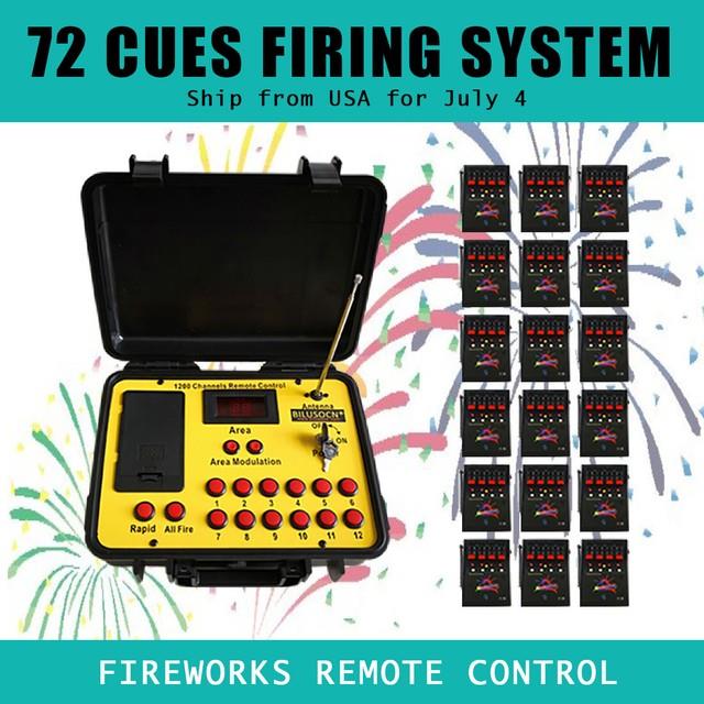 Ship From Usa 72cues Fireworks Firing System 500m Abs Waterproof Case Remote