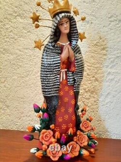 Signed Rebozo Virgin of Guadalupe Our Lady Concepcion Josefina Aguilar Mexico