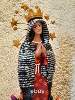 Signed Rebozo Virgin of Guadalupe Our Lady Concepcion Josefina Aguilar Mexico