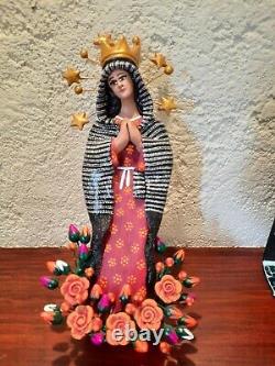 Signed Rebozo Virgin of Guadalupe Our Lady Concepcion Josefina Aguilar Mexico