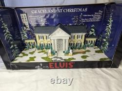 Singing Lighted Christmas At Elvis Presley Graceland Music Ceramic House RARE