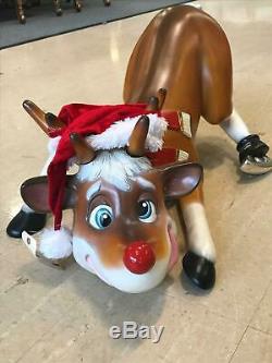 Skating Rudolph the Rednosed Reindeer Christmas Display Prop Decoration