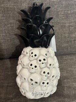 Skull Pineapple Halloween Light Up Decor Mortar & Bone