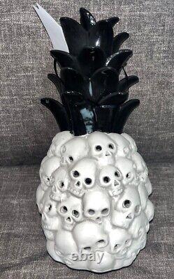 Skull Pineapple Halloween Light Up Decor Mortar & Bone